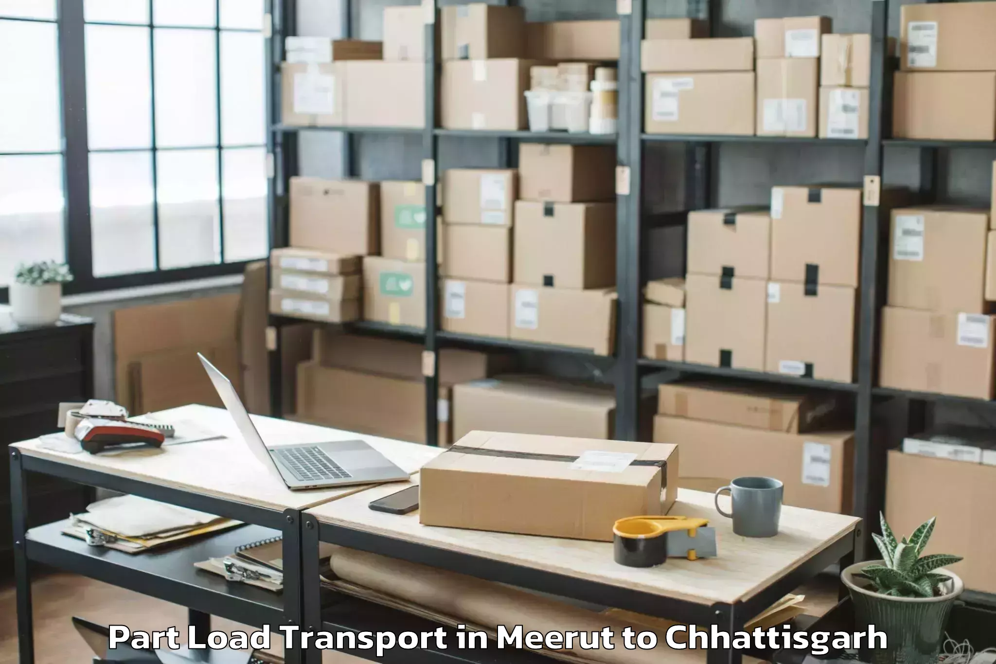 Easy Meerut to Bastar Part Load Transport Booking